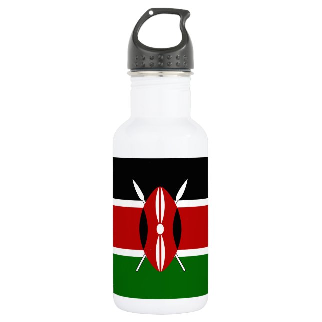 Kenya Flag Edelstahlflasche (Vorderseite)