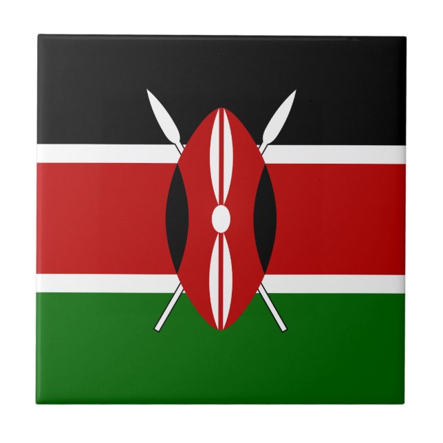 Kenya Flag Fliese (Vorderseite)