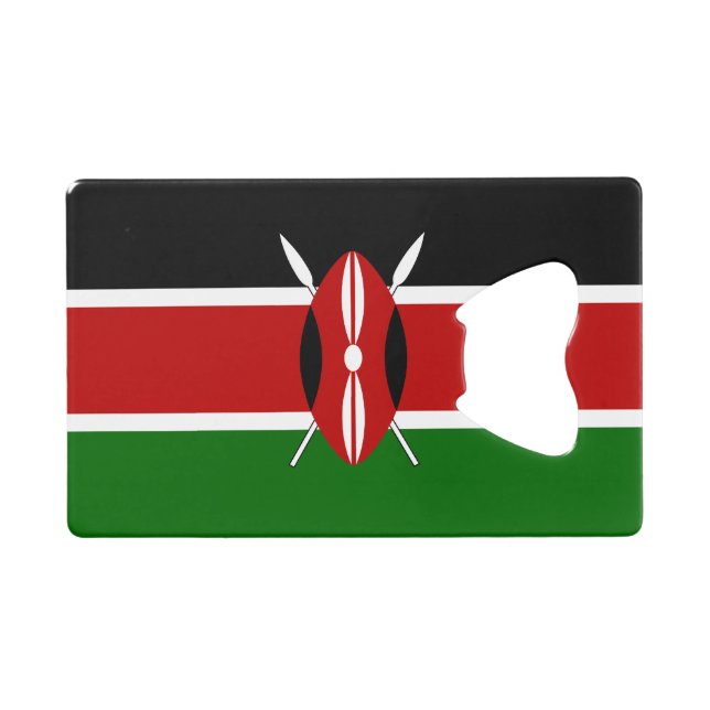 Kenya Flag Geldbeutel Flaschenöffner (Vorderseite (Horizontal))