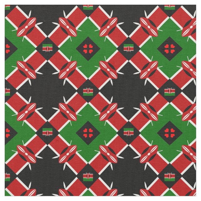 Kenya Flag & Kenya Trendy Fabric /mode Stoff (Nahaufnahme)
