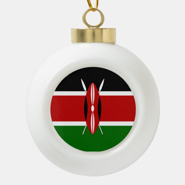 Kenya Flag Keramik Kugel-Ornament (Vorderseite)