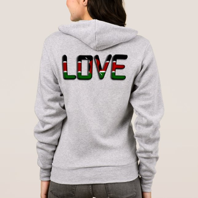 Kenya Flag Lässige Sportkleidung T Hoodie (Rückseite)