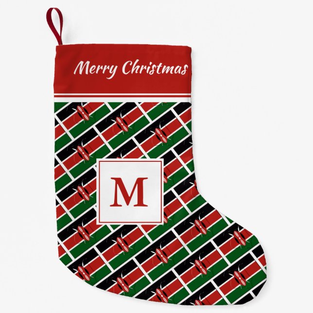 KENYA Flag MONOGRAM Kleiner Weihnachtsstrumpf (Vorderseite)