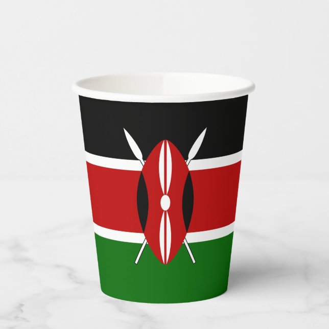 Kenya Flag Pappbecher (Links)