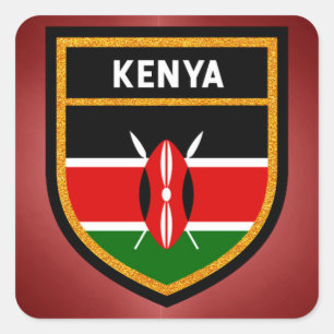 Kenya Flag Quadratischer Aufkleber