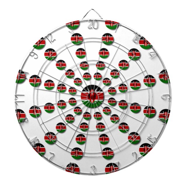 Kenya Flag Radialmuster: Patriotische Kunst & Deko Dartscheibe (vorne)