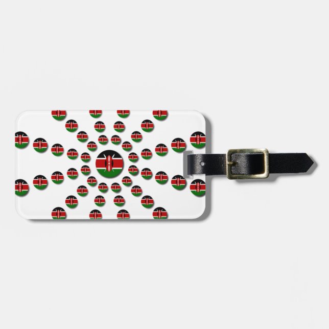 Kenya Flag Radialmuster: Patriotische Kunst & Deko Gepäckanhänger (Vorderseite horizontal)