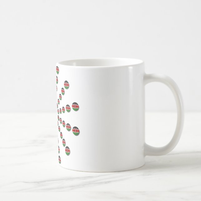 Kenya Flag Radialmuster: Patriotische Kunst & Deko Kaffeetasse (Rechts)