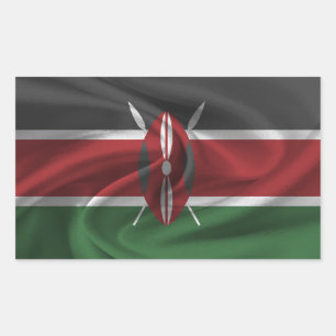 Kenya Flag Rechteckiger Aufkleber