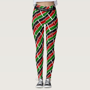 KENYA FLAG Scripting FÜHRT IHRE RACE Personalisier Leggings