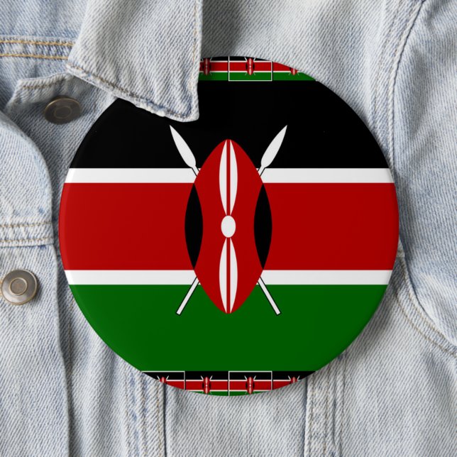 Kenya-Flagge mit Miniatur-Flag-Rahmen-Grenzkunst Button (Beispiel)