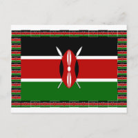 Kenya-Flagge mit Miniatur-Flag-Rahmen-Grenzkunst