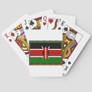 Kenya-Flagge mit Miniatur-Flag-Rahmen-Grenzkunst Spielkarten