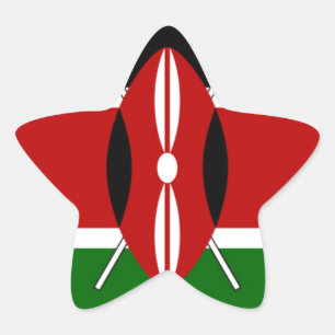 Kenya-Flagge mit Miniatur-Flag-Rahmen-Grenzkunst Stern-Aufkleber