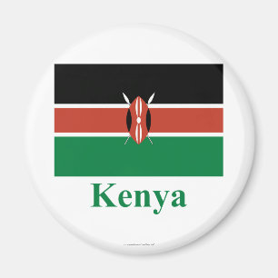 Kenya-Flagge mit Namen Magnet