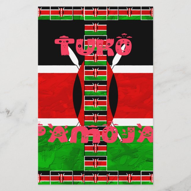 Kenya-Flagge: Tuko Pamoja - Design der Einheit Briefpapier (Vorderseite)