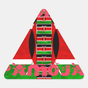 Kenya-Flagge: Tuko Pamoja - Design der Einheit Dreieckiger Aufkleber