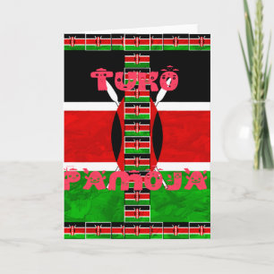 Kenya-Flagge: Tuko Pamoja - Design der Einheit Feiertagskarte