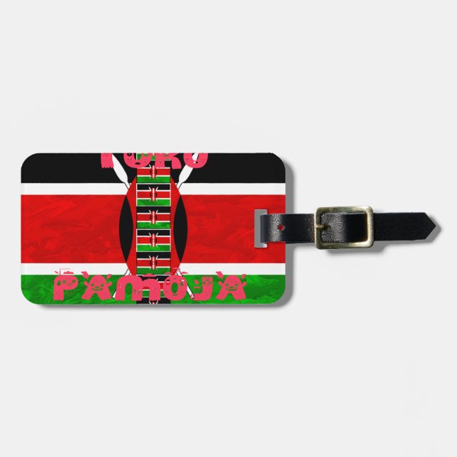 Kenya-Flagge: Tuko Pamoja - Design der Einheit Gepäckanhänger (Vorderseite horizontal)