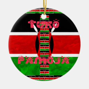 Kenya-Flagge: Tuko Pamoja - Design der Einheit Keramikornament