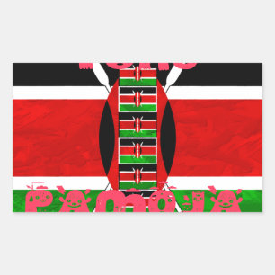 Kenya-Flagge: Tuko Pamoja - Design der Einheit Rechteckiger Aufkleber