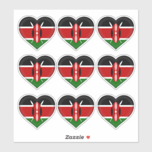 Kenya Flaggenaufkleber & Kenia Land Herz/Sport Aufkleber