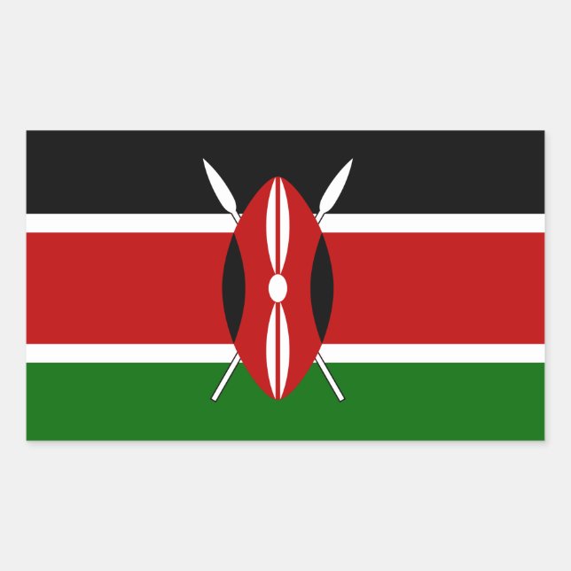 Kenya* Flaggenaufkleber Rechteckiger Aufkleber (Vorderseite)