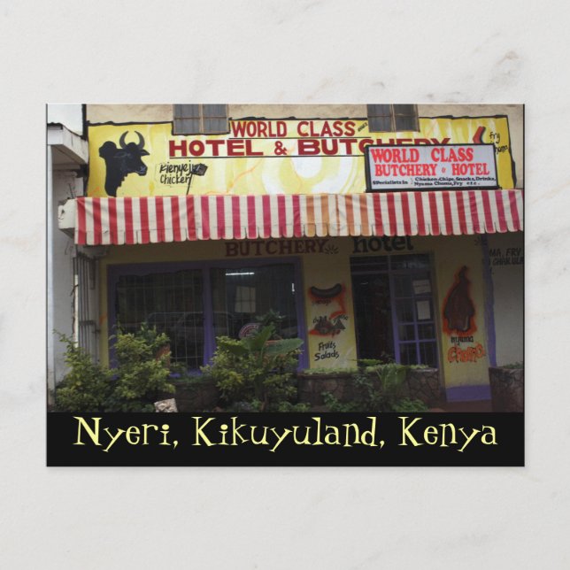 Kenya Funny Sign Postcard Postkarte (Vorderseite)