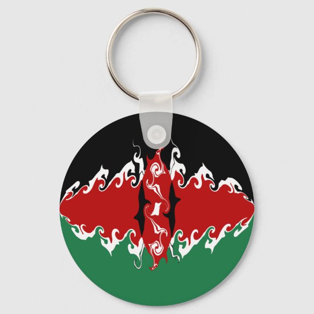 Kenya Gnarly Flag Schlüsselanhänger (Vorderseite)