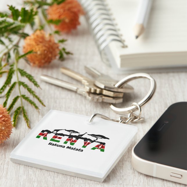 Kenya Hakuna Matata Acrylic Keychain. Schlüsselanhänger (Vorderseite rechts)