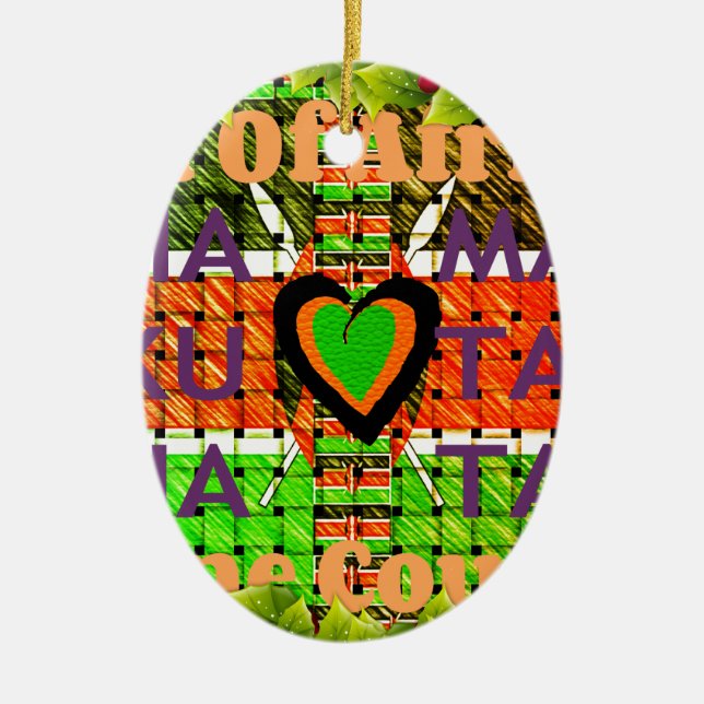 Kenya Hakuna Matata Keramik Ornament (Vorne)