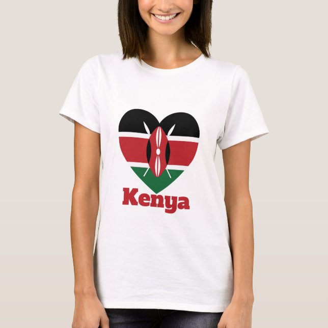 Kenya Heart Flag T-Shirt (Vorderseite)