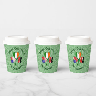 Kenya Ireland USA Shamrock Personalized Text Pappbecher