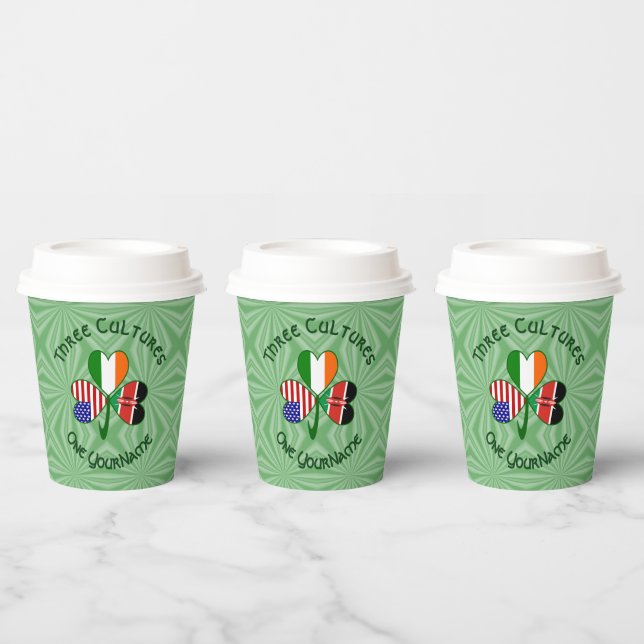 Kenya Ireland USA Shamrock Personalized Text Pappbecher (Multi)