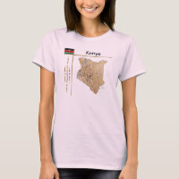 Kenya Karte + Flag + Titel T - Shirt