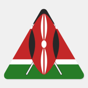 Kenya Kenyan Flags Dreieckiger Aufkleber
