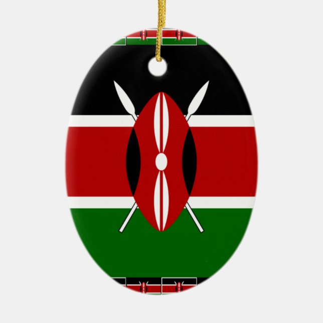 Kenya Kenyan Flags Keramik Ornament (Vorne)
