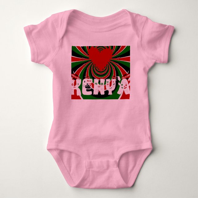 Kenya Liebliches Herz Kids Baby Bodysuits (Vorderseite)