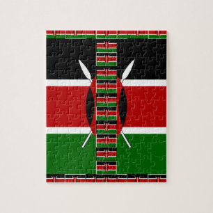 Kenya Nahtlose Miniaturflaggen Grenzrahmen Kunst
