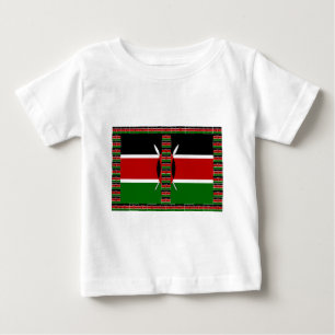 Kenya Nahtlose Miniaturflaggen Grenzrahmen Kunst Baby T-shirt