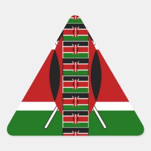 Kenya Nahtlose Miniaturflaggen Grenzrahmen Kunst Dreieckiger Aufkleber