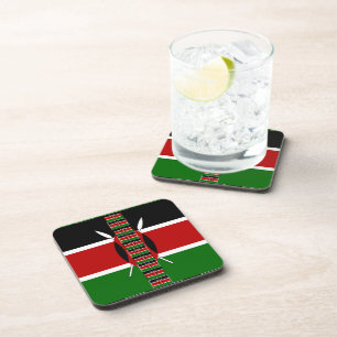 Kenya Nahtlose Miniaturflaggen Grenzrahmen Kunst Getränkeuntersetzer
