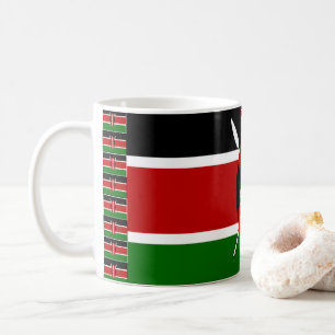 Kenya Nahtlose Miniaturflaggen Grenzrahmen Kunst Kaffeetasse