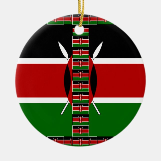 Kenya Nahtlose Miniaturflaggen Grenzrahmen Kunst Keramik Ornament (Vorne)