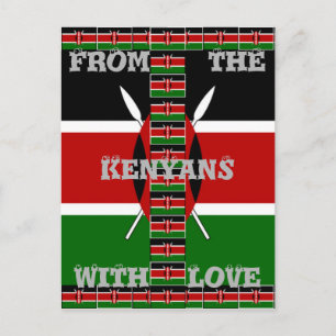 Kenya Nahtlose Miniaturflaggen Grenzrahmen Kunst Postkarte