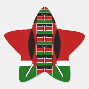 Kenya Nahtlose Miniaturflaggen Grenzrahmen Kunst Stern-Aufkleber