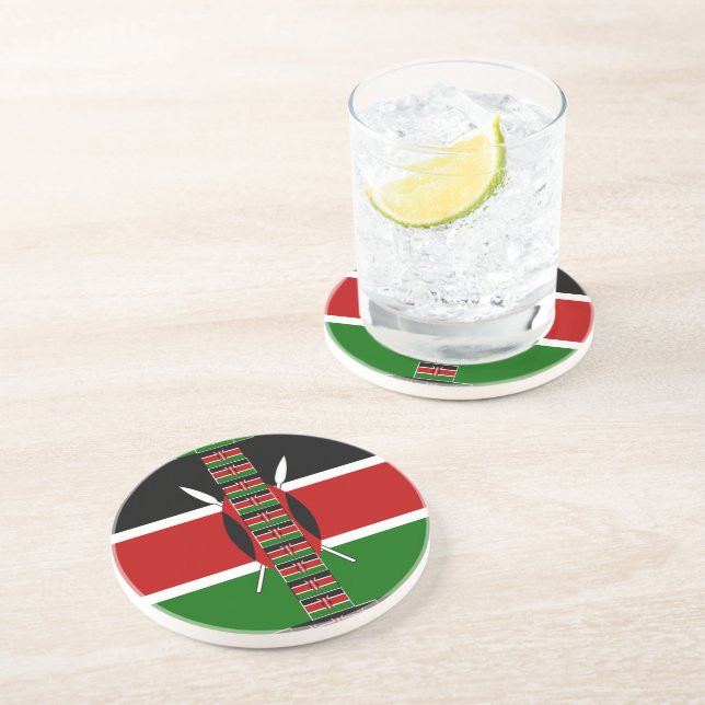 Kenya Nahtlose Miniaturflaggen Grenzrahmen Kunst Untersetzer (Seite)