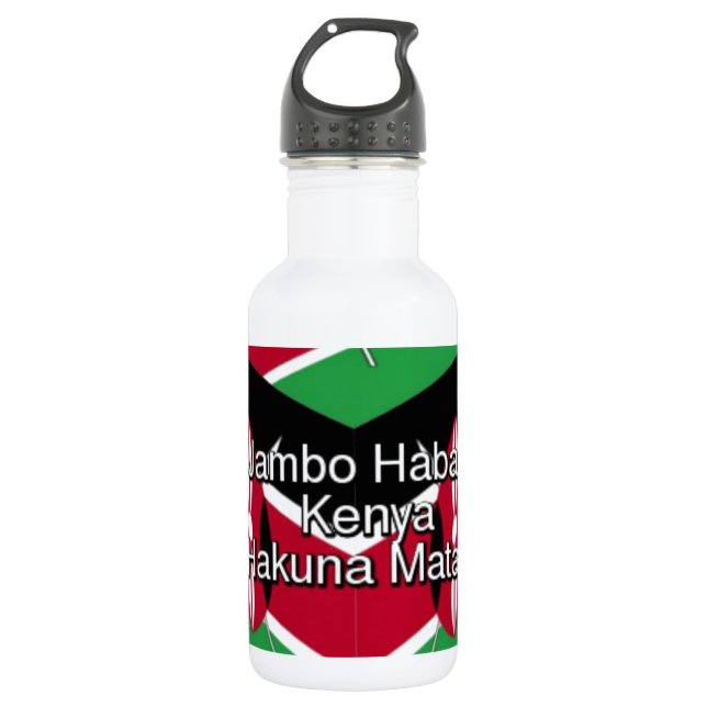 Kenya National Flag Colors Pattern Art Design Edelstahlflasche (Vorderseite)