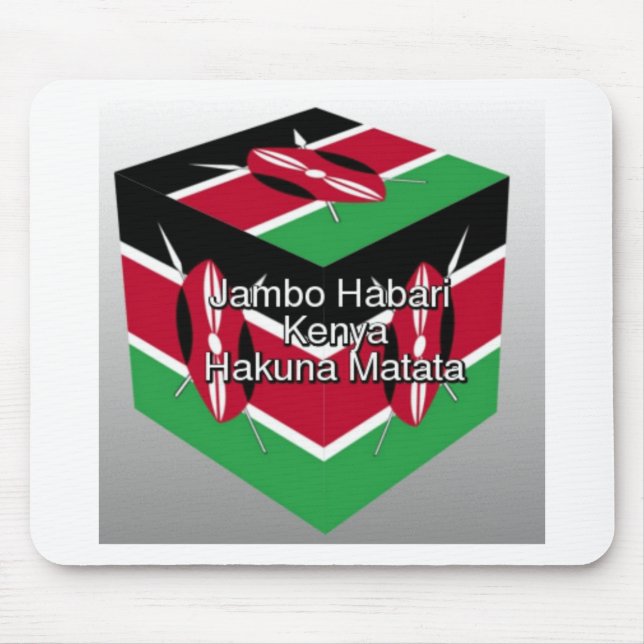 Kenya National Flag Farben Design Schwarz Rot Grün Mousepad (Vorne)