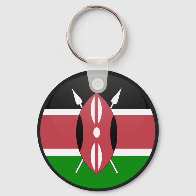 Kenya quality Flag Circle Schlüsselanhänger (Vorderseite)
